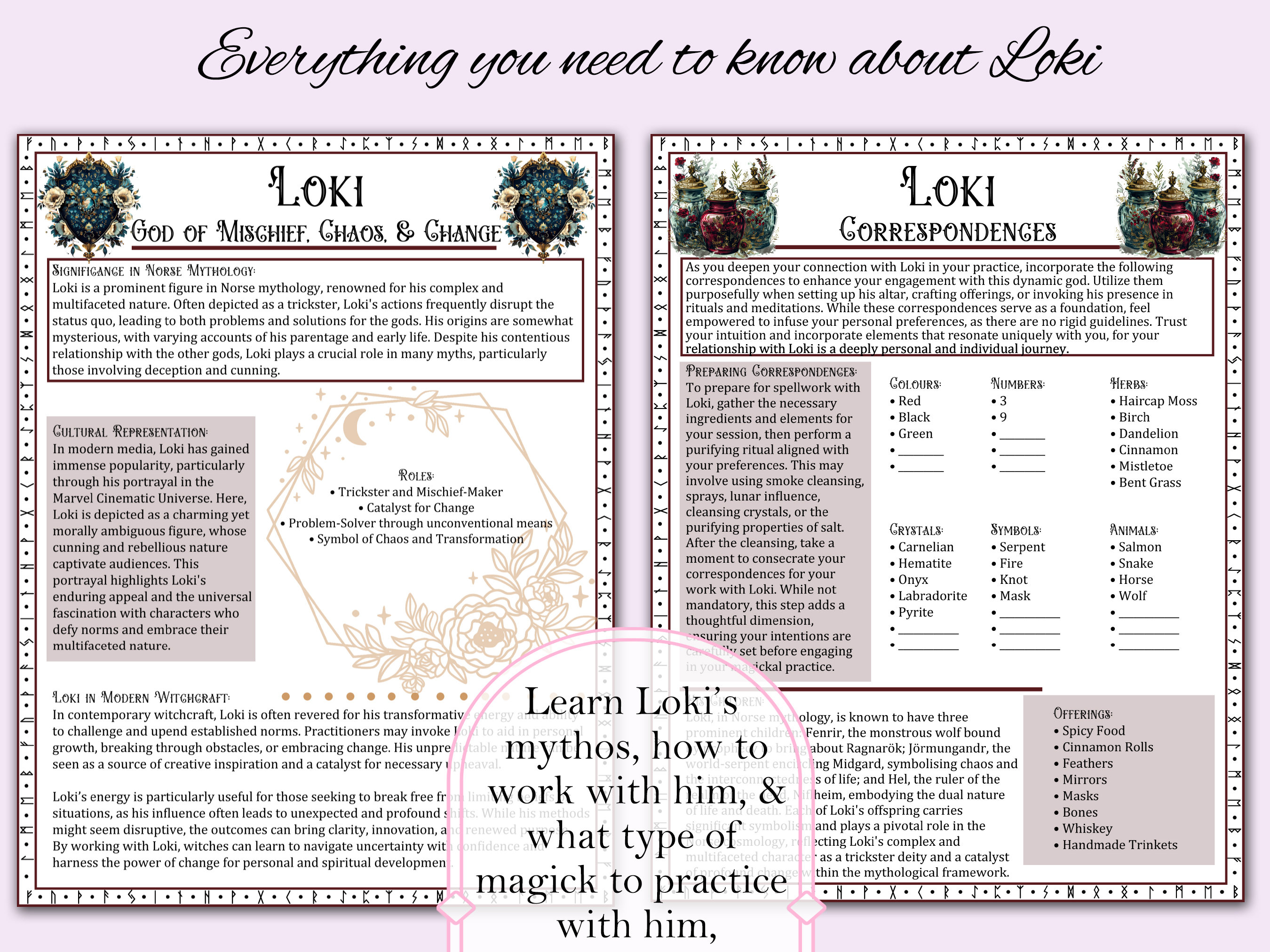 Loki Book of Shadows Bundle | Spells, Rituals, Tarot Spreads, History ...