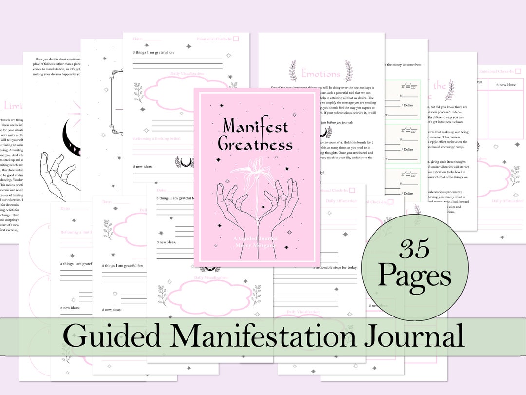Manifestation Journal | Printable Guide - Pink Edition - Etsy