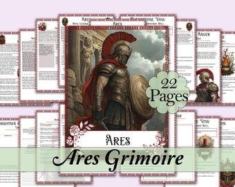 Ares Book of Shadows Bundle | Greek God of War | Spells, Rituals, Tarot Spreads, Correspondences, Journal Prompts, & more! - Printable Pages