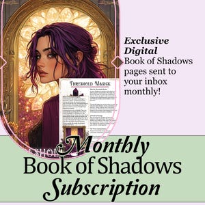 Suscripción mensual al Libro de las Sombras / Paquete por tiempo limitado, hechizos, tarot, sugerencias para el diario, refuerzo de mazo de oráculo y mucho más - Páginas imprimibles
