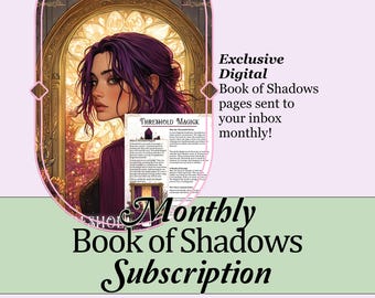 Maandelijks Book of Shadows-abonnement | Tijdelijke bundel, spreuken, tarot, journaalprompts, Oracle Deck Booster en meer! - Afdrukbare pagina's