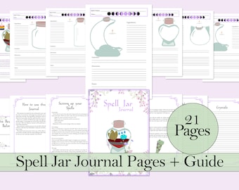 Blank Spell Jar Recipe Pages and Guide | 20 Printable Pages