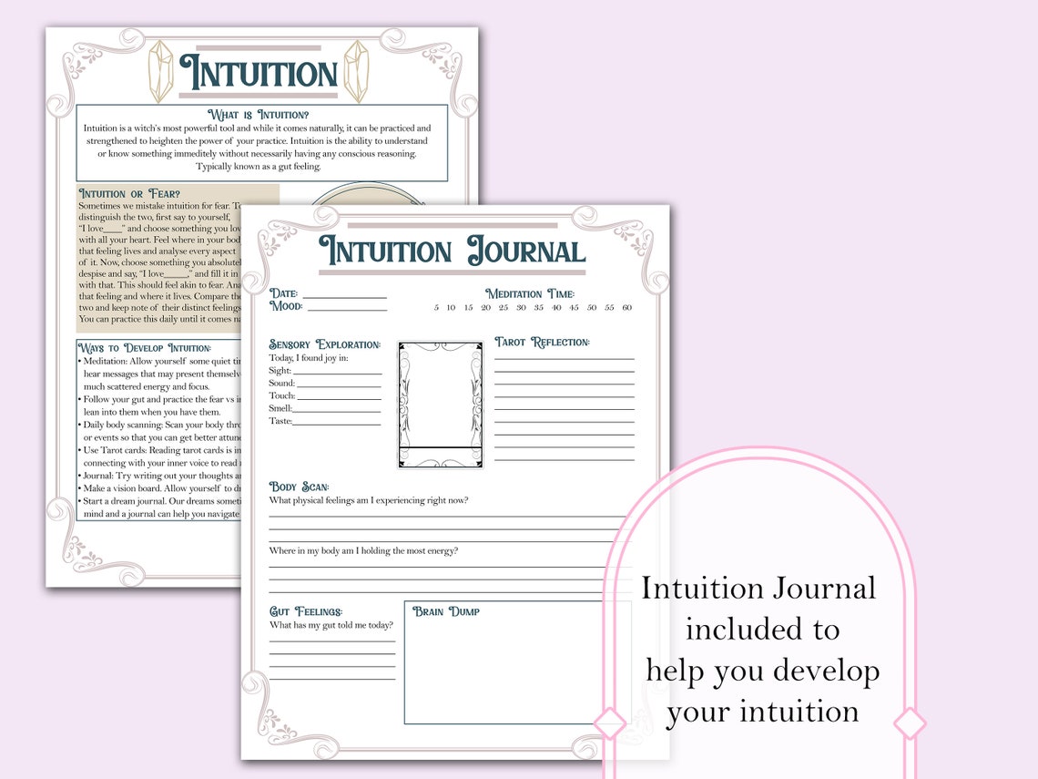 Intuition Guide and Worksheet | Printable Pages - Etsy