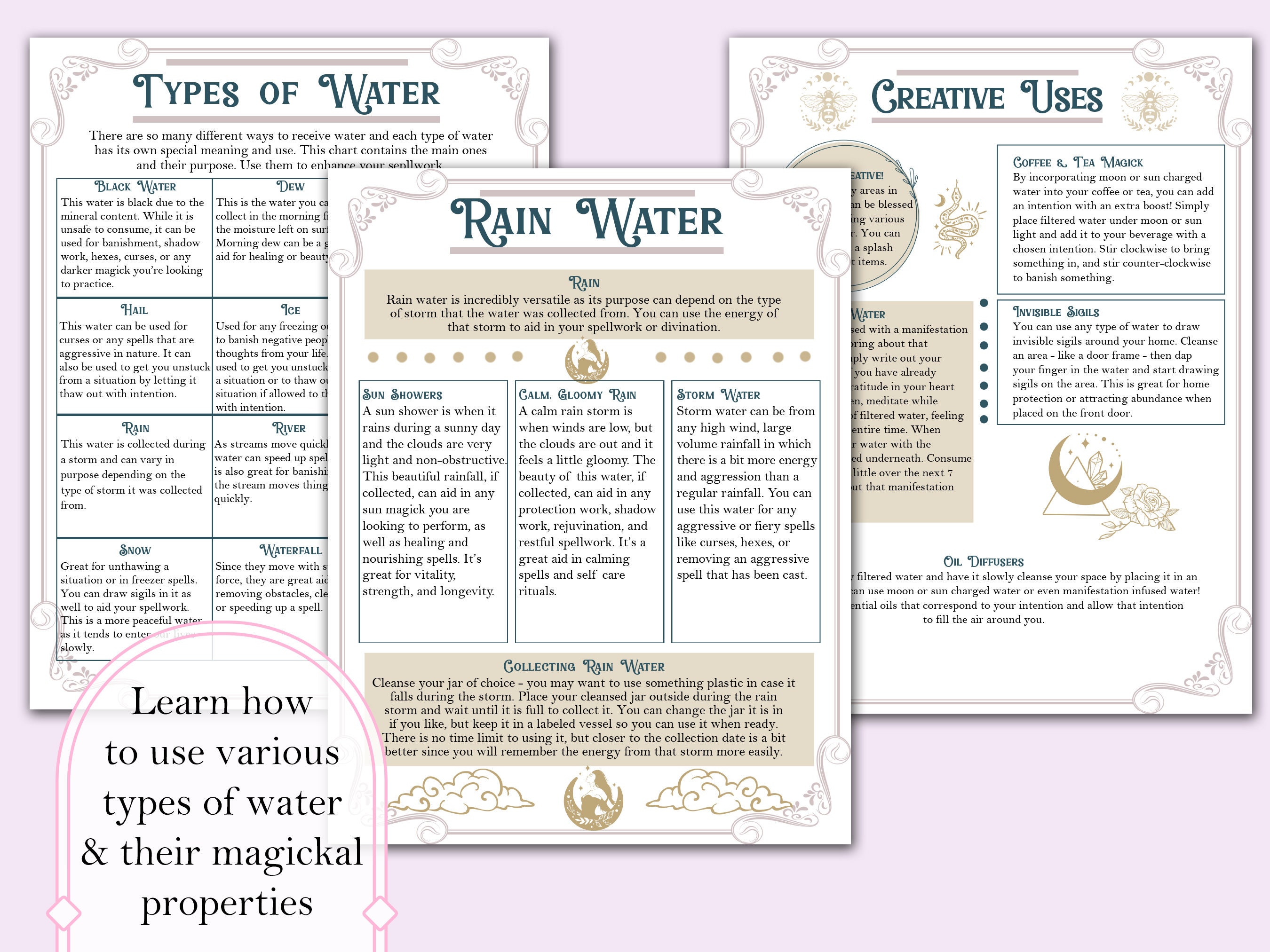 Water Magick Guide | Moon Water, Correspondences, Cleansing, Divination ...