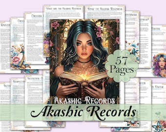 Akashic Records | Guide, Access, Visualization, Past Life Healing, Spells, Tarot Spreads, Journal Prompts, & More! - Printable Pages
