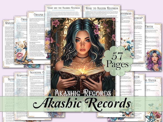 Akashic Records | Guide, Access, Visualization, Past Life Healing, Spells, Tarot Spreads, Journal Prompts, & More! - Printable Pages