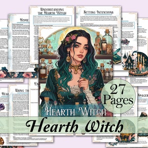Hearth Witch Bundle | Guide to Household Witchcraft, Spells, Rituals, Fung Shui, Tarot Spreads, Journal Prompts, and More! - Printable Pages