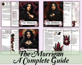Paquete completo de El Libro de las Sombras de Morrigan: Diosa celta, hechizos, rituales, sombras, tarot, diario y correspondencias - Páginas imprimibles