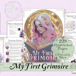 My First Grimoire | Complete Digital Book of Shadows, Divination, Spellwork, Beginner Friendly - Printable Pages & Hyperlinked