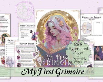 My First Grimoire | Complete Digital Book of Shadows, Divination, Spellwork, Beginner Friendly - Printable Pages & Hyperlinked