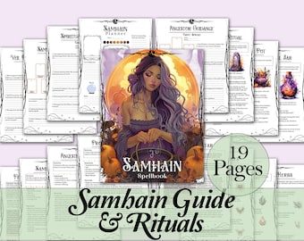 Guía y rituales del Sabbat de Samhain: Correspondencias, hechizos, tarot y más - Páginas imprimibles