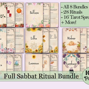 Ultimate Sabbat Book of Shadows Bundle | All 8 Sabbats | Spells, Rituals, Tarot, and More! - Printable Pages - Vintage Edition