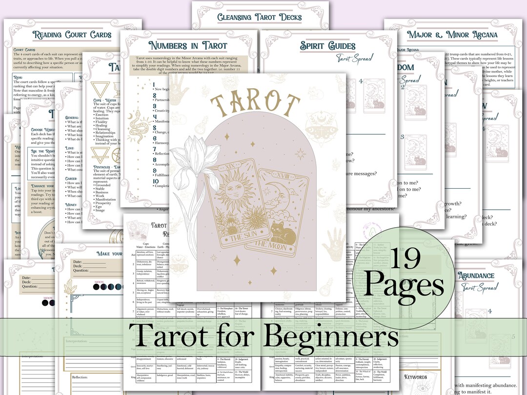 Tarot for Beginners Guide &amp; Cheat Sheet Cleansing, Reading, Sample ...