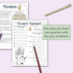 Palmistry Basics Guide &amp; Worksheet | Printable Pages - Etsy