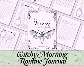 Witchy Morning Routine Journal | Daily Tarot, Meditation, manifestation, and More! - Printable Pages - Pink Edition