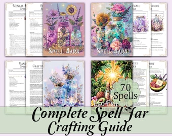 Ultimate Spell Jar Recipe Bundle | 70 Spell Jar Recipes + Guide for Love, Protection, Healing, Spiritual Growth, and More! - Printable Pages