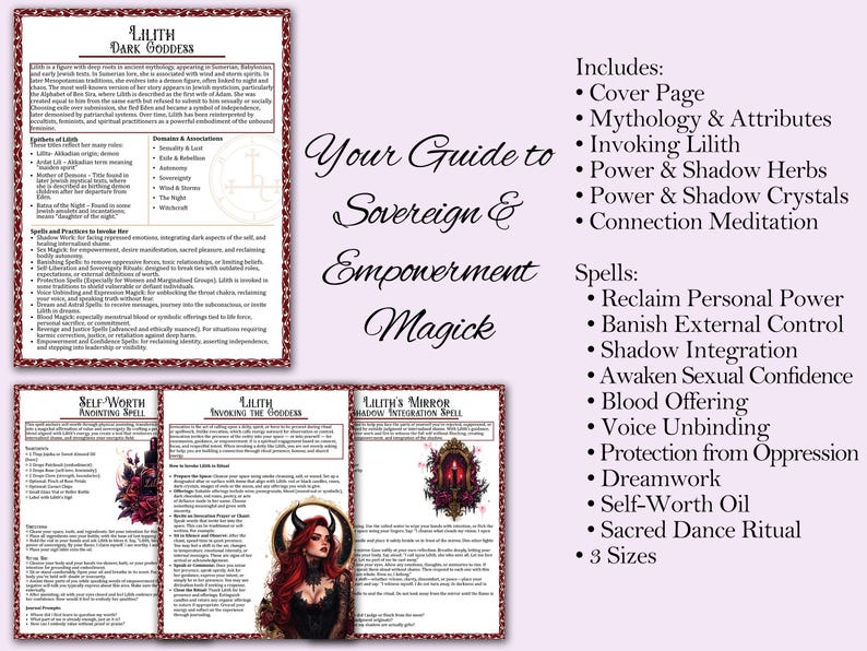 Lilith Spellbook | Spells, Rituals, Shadow Work, Protection, Banishing ...