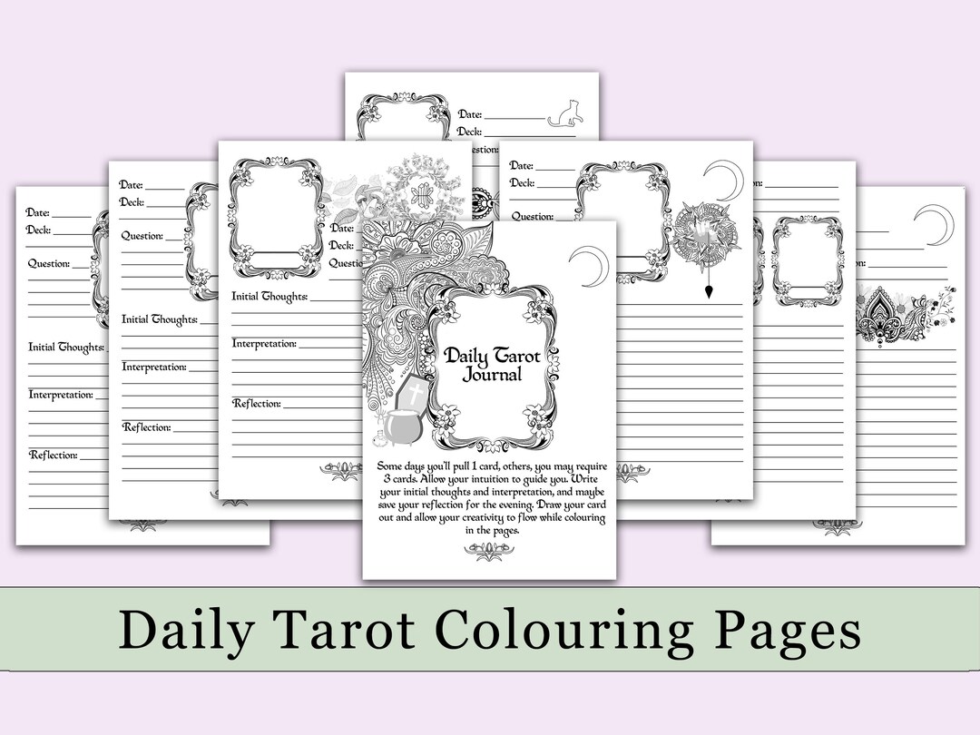 Daily Tarot Journal &amp; Colouring Pages - Printable Pages | Book of ...