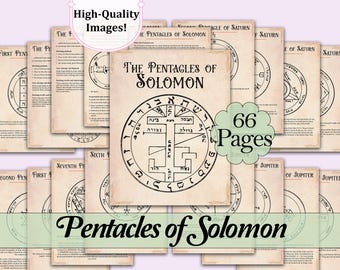 Los Pentáculos de Salomón / Guía de Magia Antigua, 44 Sellos y Sigilos, Talismanes Planetarios, Cartas del Oráculo, Hoja de Trabajo y más - Páginas Imprimibles