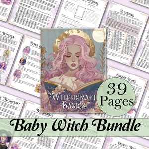 Baby Witch Bundle | Basics of Witchcraft, Energy Work, Deities, Intuition, Cleansing, Altars, Banishing, Spells, and More! - Printable Pages