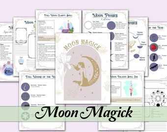 Moon Magick Guide Bundle | Moon Phases, Spells, Rituals, and More! - Printable Pages