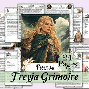 Freyja Buch der Schatten Bündel | Nordische Göttin der Liebe, Schönheit & Krieg | Seidr, Rituale, Runenaufstellungen, Journal Prompts, + Mehr! Druckbare Seiten