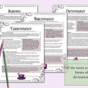 Divination Bundle Book of Shadows Pages Tarot, Scrying, Pendulums ...