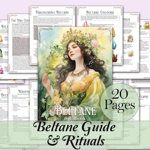 Beltane Sabbat Guide & Ritual Bundle | Correspondences, Spells, Tarot, and More! - Printable Pages