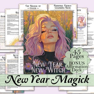 Nuovo anno, nuova strega / Magia per nuovi inizi, fogli di lavoro, tarocchi, affermazioni, barattolo degli incantesimi, spunti per il diario e altro ancora! - Pagine stampabili
