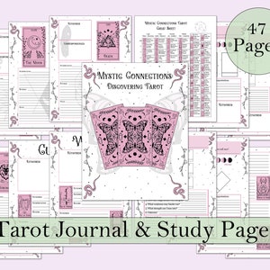 Mystic Connections Tarot Journal & Study / Arcani Maggiori + Minori con Stesura dei Tarocchi e Promemoria - Pagine Stampabili