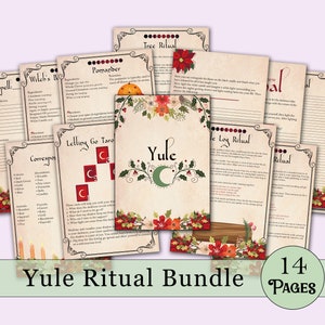 Yule Book of Shadows Bundle | Spells, Rituals, Tarot, and More! - Printable Pages - Vintage Edition