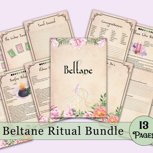 Beltane Book of Shadows Bundle | Journals, Rituals, Tarot, and More! - Printable Pages - Vintage Edition