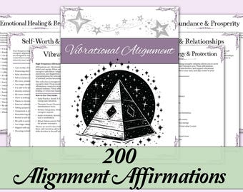 200 affirmations d'alignement vibratoire | Augmenter la fréquence, Guérison énergétique, Outils spirituels Starseed, Vibe intentionnelle élevée, PDF imprimable