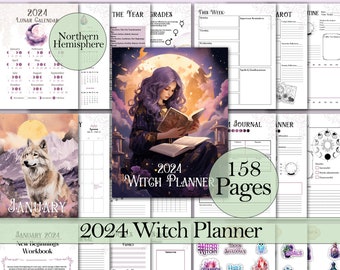 2024 Witch Planner | Monthly, Weekly, Daily, Moon Phases, Sabbats, Astrology & More! - Printable Pages