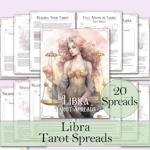 Libra Tarot Spread Journal + Guia | 20 Tarot Spreads para Equilibrar Sua Balança Interna - Páginas para Imprimir