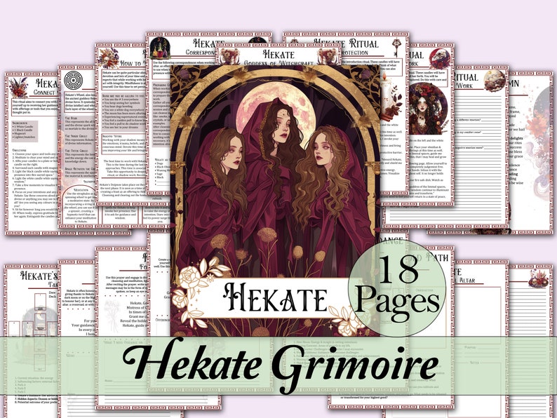 Hekate Book of Shadows Bundle | Spells, Rituals, Shadow Work, Tarot Spreads, Correspondences, and more! - Printable Pages