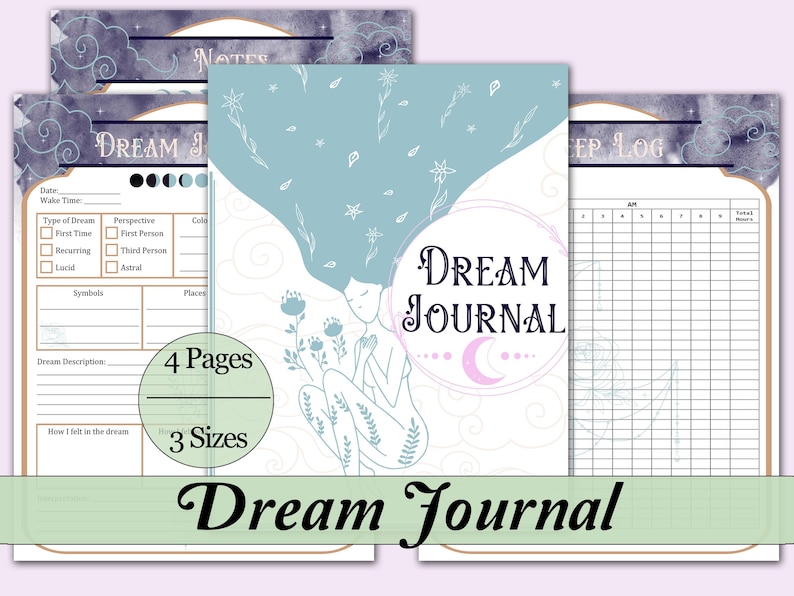 Dream Journal & Sleep Tracker | 4 Printable Pages