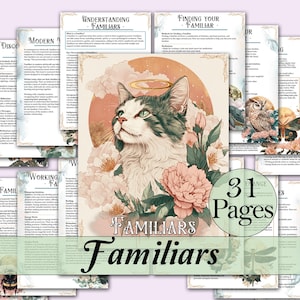 Familiars | Spirit Animals, How to Work With Animals & Animal Spirit Guides, Tarot Spreads, Spells, Journals, and More! - Printable Pages
