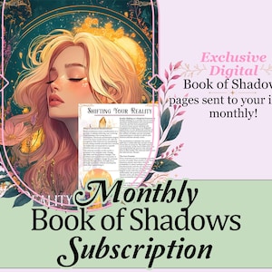 Månadsprenumeration på Book of Shadows | Tidsbegränsat paket, trollformler, tarotkort, dagboksprompter, orakelkortleksförstärkare och mer! - Utskrivbara sidor