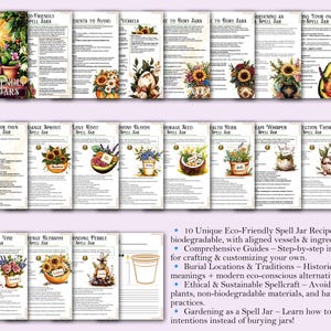 10 Unique Eco-Friendly Spell Jar Recipes – Fully biodegradable, with aligned vessels & ingredients.
Comprehensive Guides – Step-by-step instructions for crafting & customizing your own.
Burial Locations & Traditions – Historical magickal meanings + modern eco-conscious alternatives.
Ethical & Sustainable Spellcraft – Avoid invasive plants, non-biodegradable materials, and harmful burial practices.
Gardening as a Spell Jar – Learn how to plant your intentions instead of burying jars!
