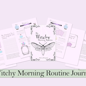 Witchy Morning Routine Journal | Daily Tarot, Meditation, manifestation, and More! - Printable Pages - Pink Edition