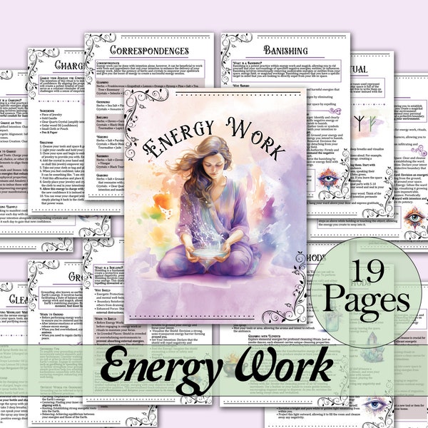 Energy Work Bundle | Cleansing, Banishing, Warding, and More! - Printable Pages