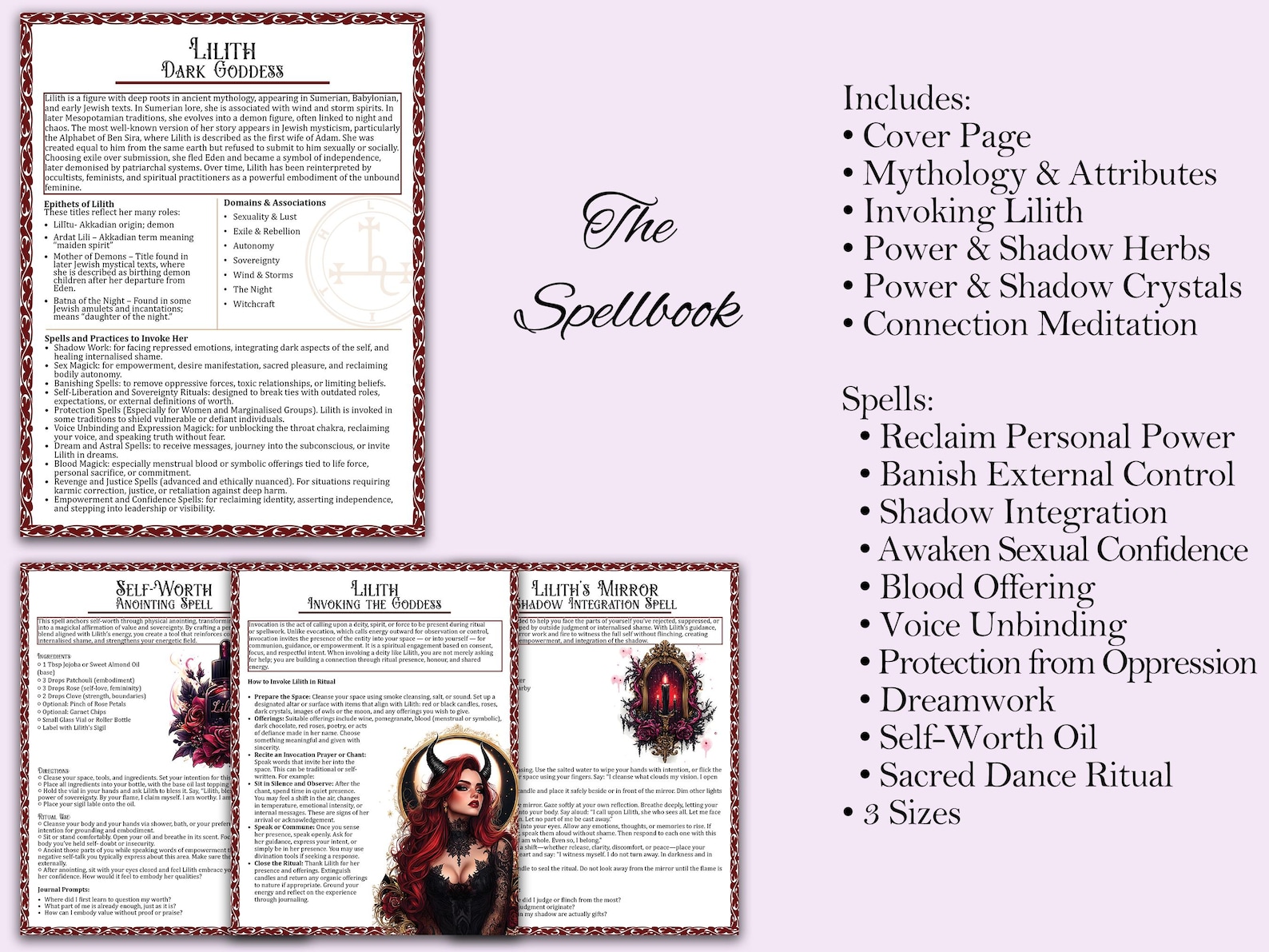 Lilith Bundle Complete Lilith Book of Shadows Bundle | Spells, Ritual, Shadow Work ...