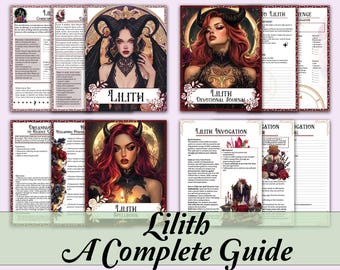 Lot complet du Livre des ombres Lilith | Sorts, rituel, ombres chinoises, tarot, journal, correspondances et plus encore ! - Pages imprimables