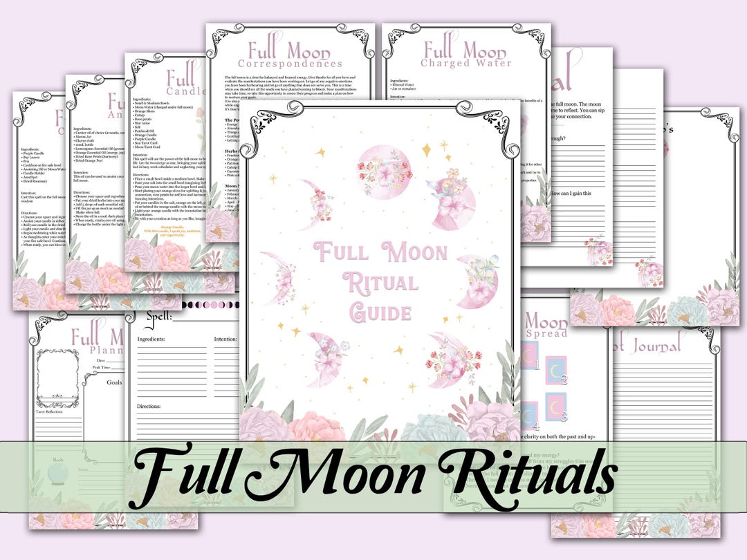 Moon Rituals Book Full Moon Ritual Guide | Book of Shadows Bundle | Spells, Journal ...