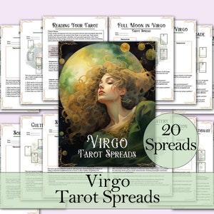 Virgo Tarot Spread Journal + Guia | 20 Tarot Spreads para Cultivar Sua Sabedoria Interior - Páginas para Imprimir