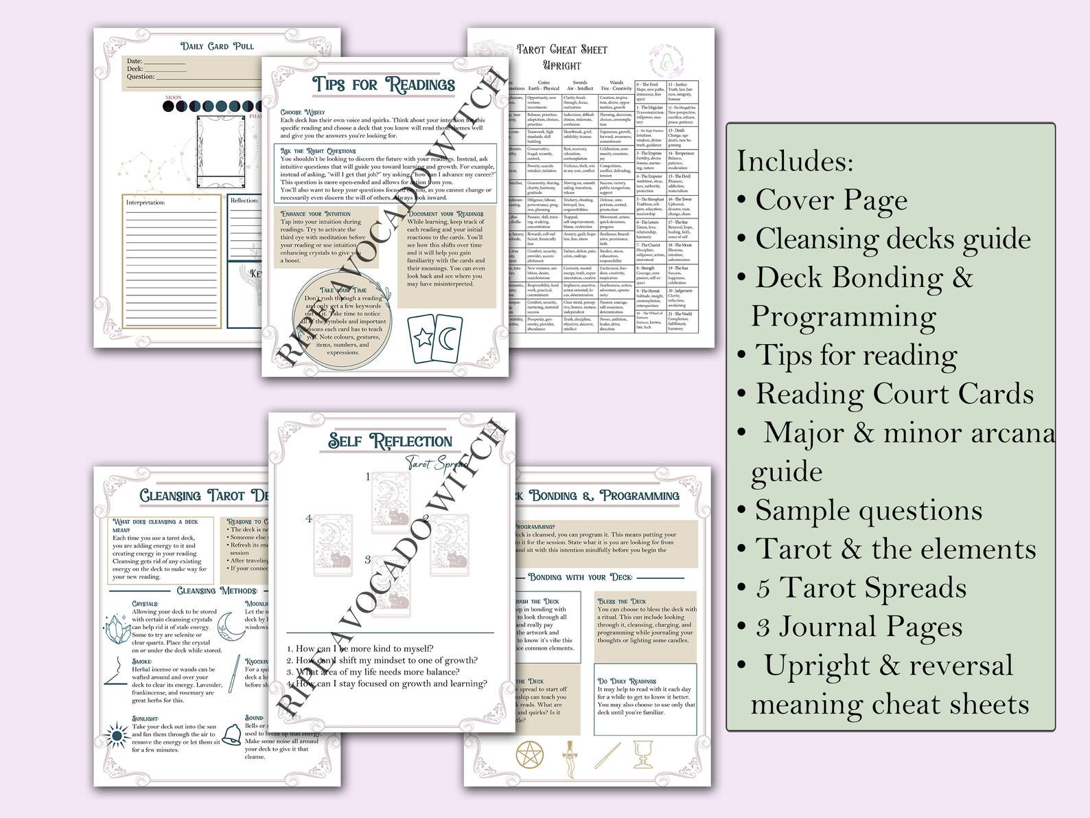 Tarot for Beginners Guide &amp; Cheat Sheet Cleansing Reading - Etsy