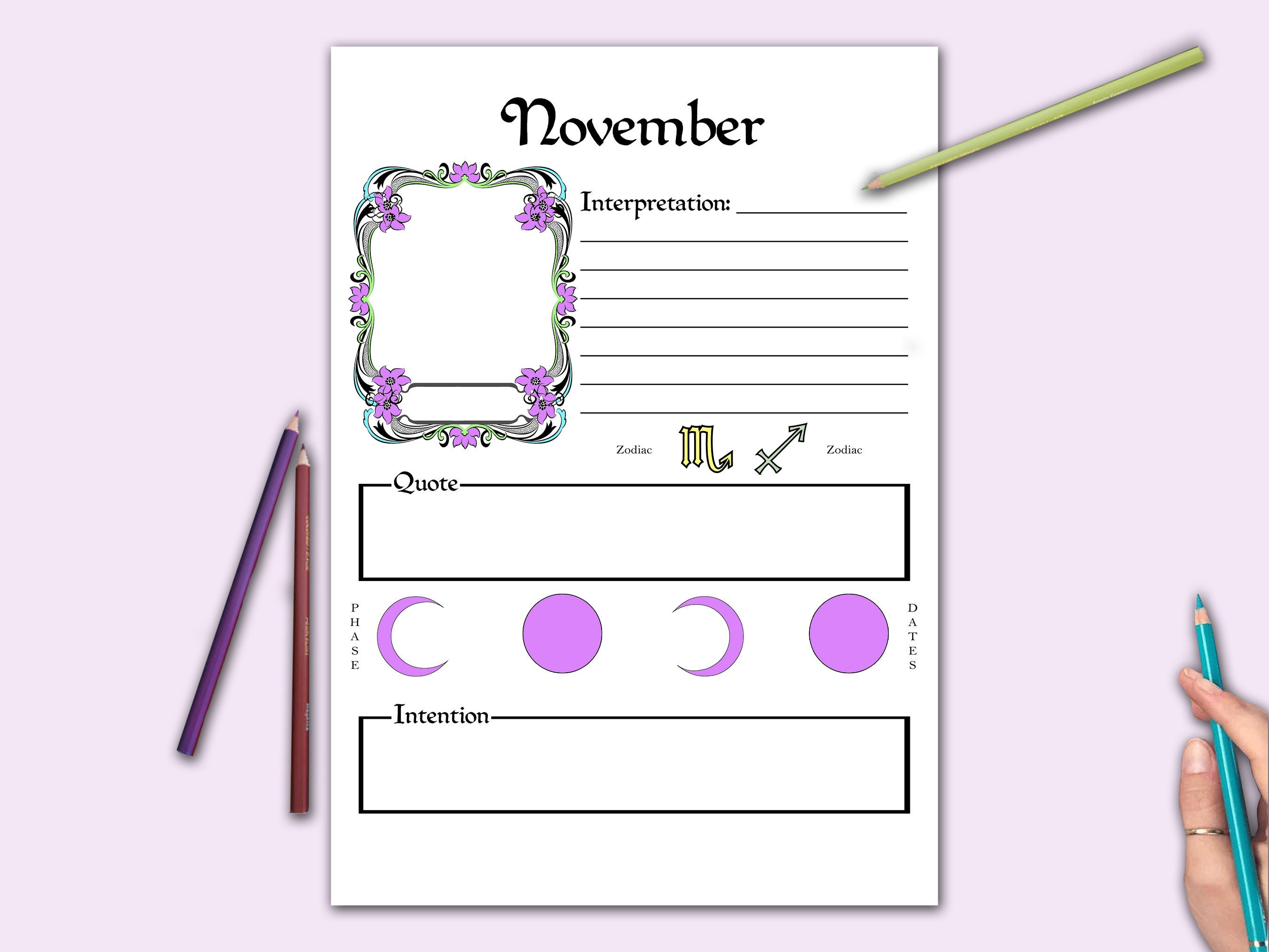 monthly-witchy-planner-moon-phase-tracker-tarot-journal-astrology