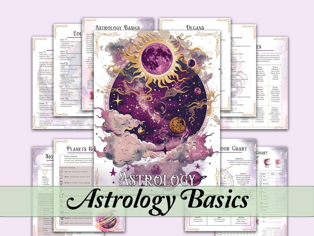 Astrology Basics Bundle | Zodiac Signs, Planets, Houses, Decans, Birth ...