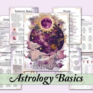 Astrology Basics Bundle | Zodiac Signs, Planets, Houses, Decans, Birth Chart Reading, and more! - Printable Pages